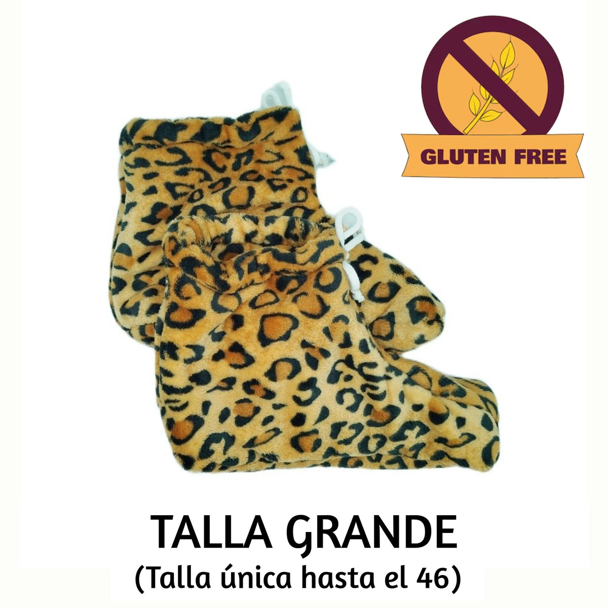 Patucos Térmicos Leopardo Gluten Free (Arroz) Grande